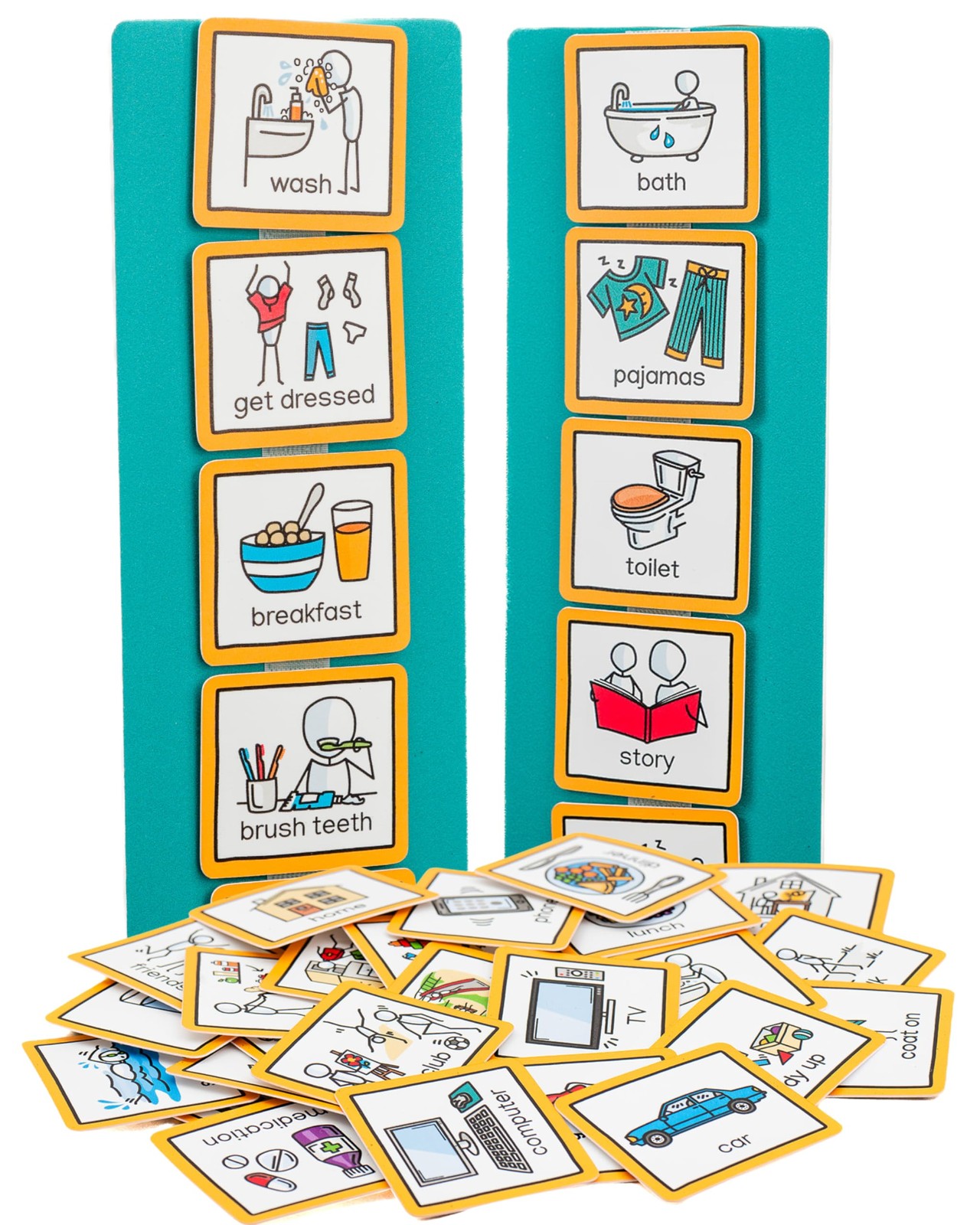 Visual Schedule routine chart for children with pecs cards to support communi...