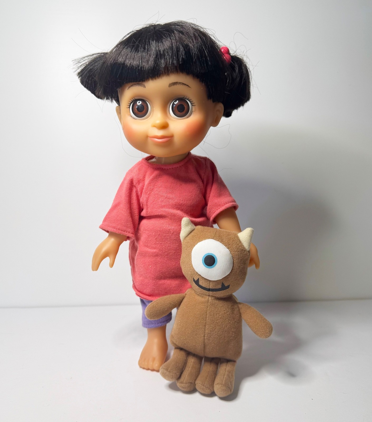 Vintage 2001 Monsters Inc Babblin' Talking Boo Doll Hasbro w/ Mike Teddy Bear!