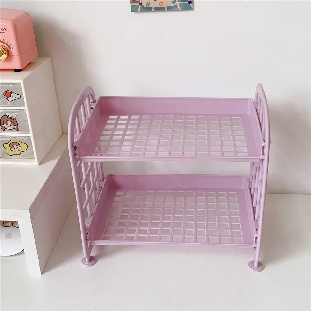 Desktop Stationery Rack Storage Holder Multi-Functional Plastic Shelf Makeup Org