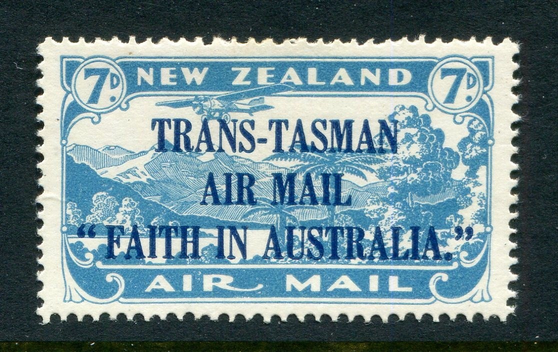 New Zealand #C5 Trans-Tasman Overprint 7 Pence [Mint Lightly Hinged]