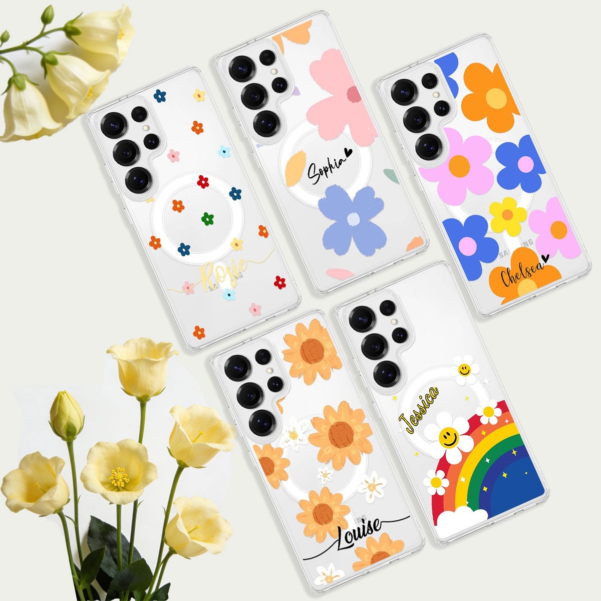 MagSafe Customizable For Samsung Galaxy Z Fold7 6 S25 S26 A57 Case Cover Florals