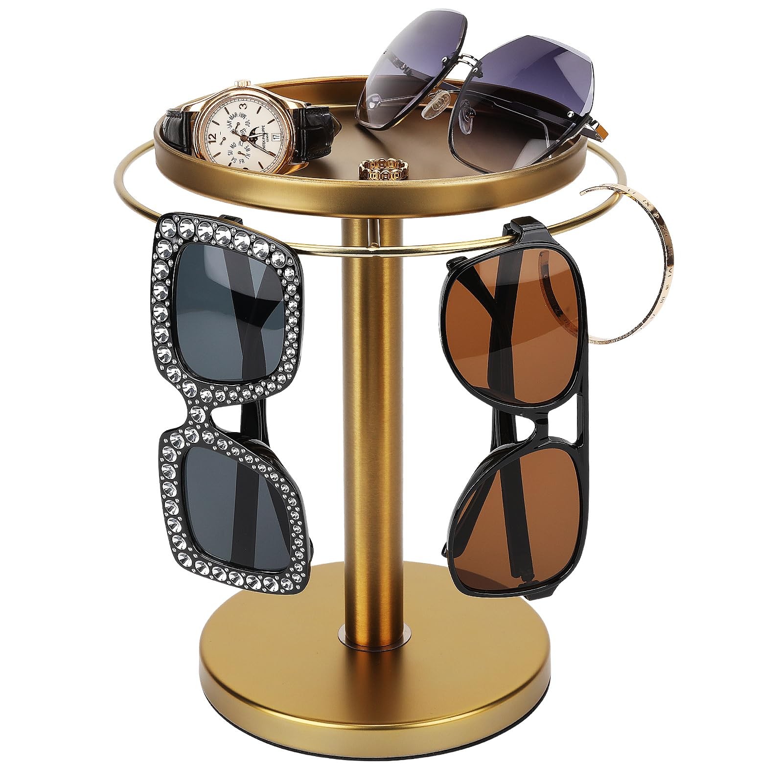 360° Rotating Sunglass Organizer Storage, Stainless Steel Glasses Holder Stan...
