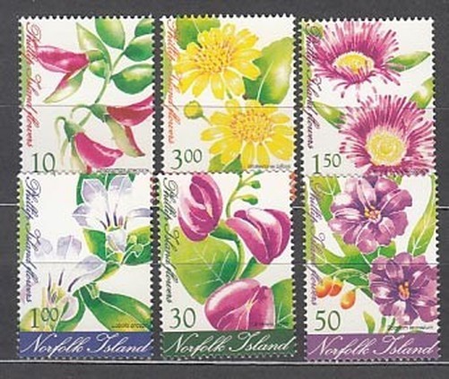Norfolk - Mail Yvert 757/62 ** Mnh Flowers