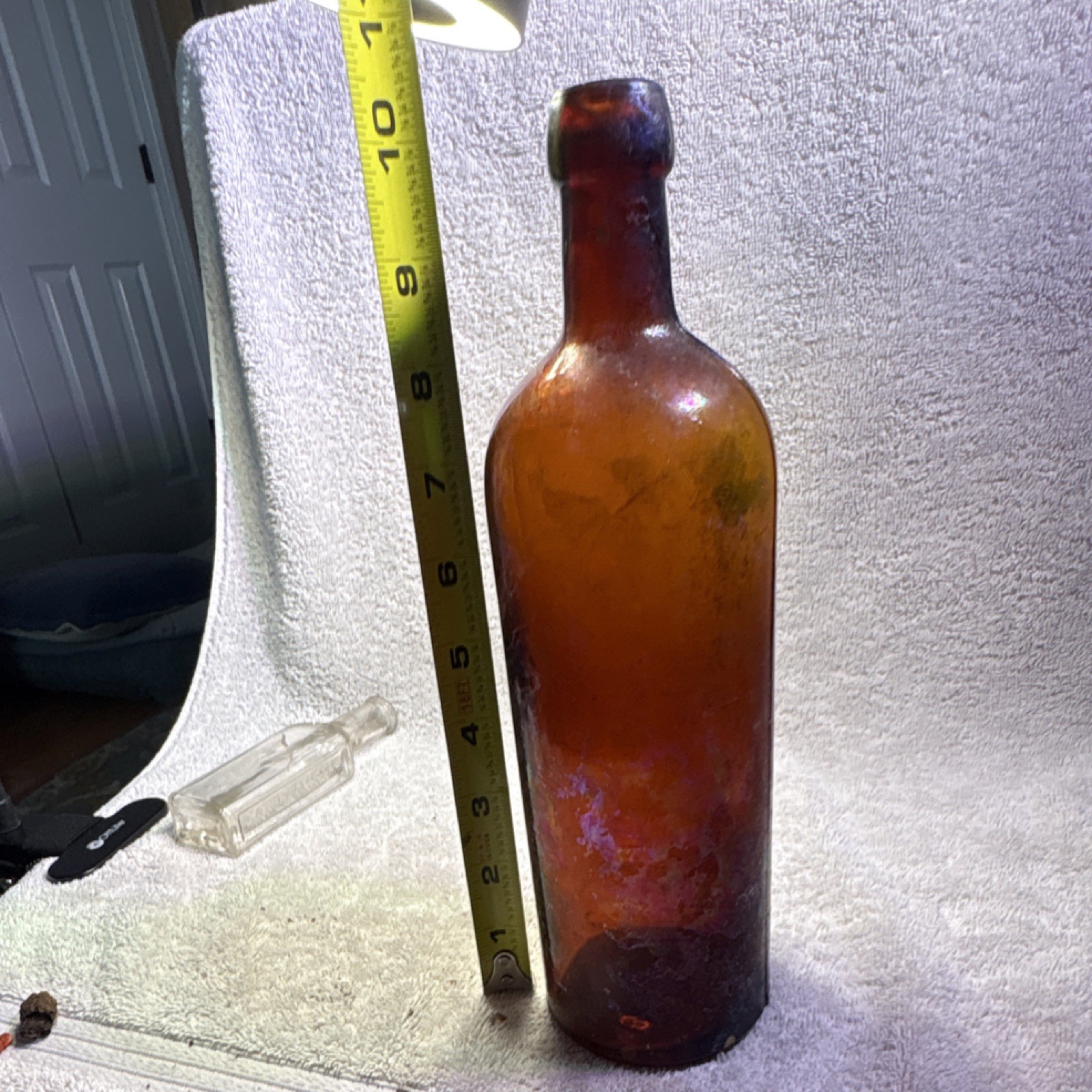 Abilena Natural Cathartic Water Mineral Water Bottle Brown Amber Glass 12 oz.