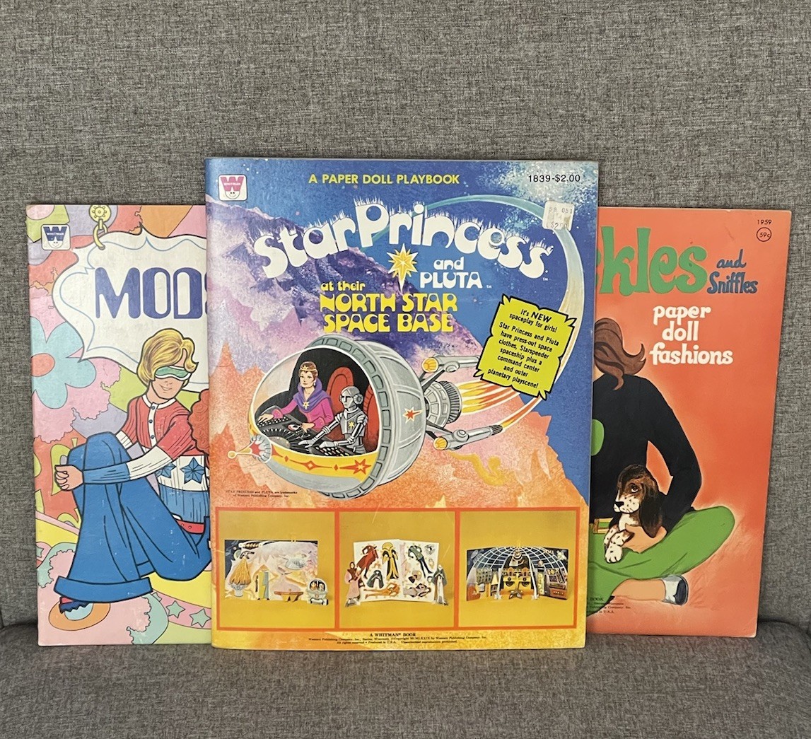 VTG Uncut Whitman MODS Matchin Star Princess Freckles Paper Dolls VGC 1970s