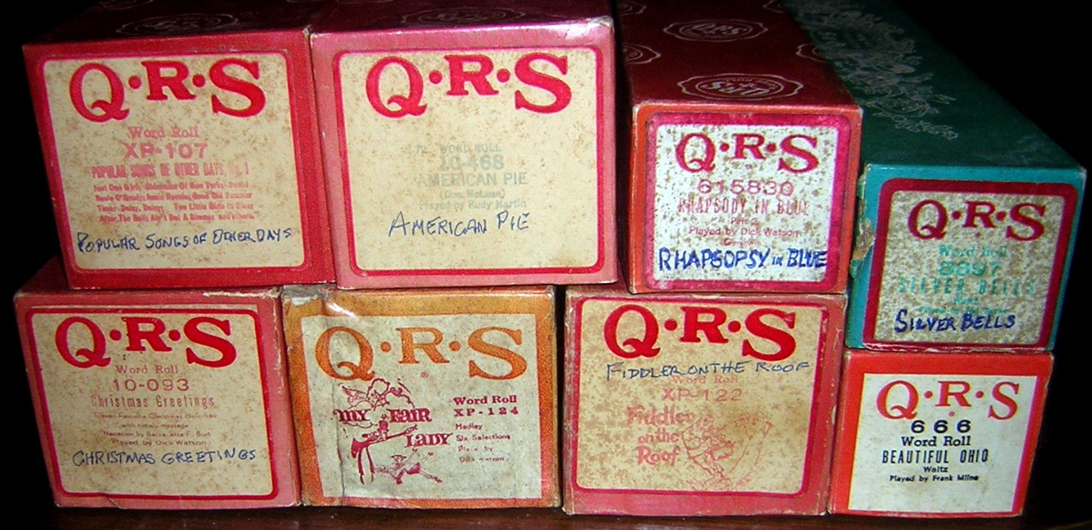 Lot of 8 QRS Piano Rolls- 5 Large and 3 regular Rolls