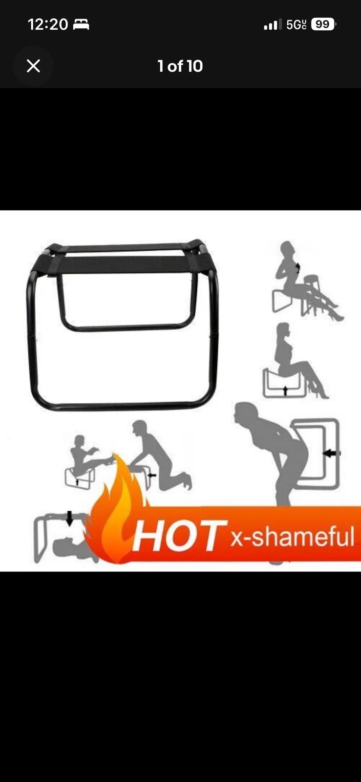 Black Special Sex Position Chair, 350lbs Sex Tool for Love Fun Game, No Tools...