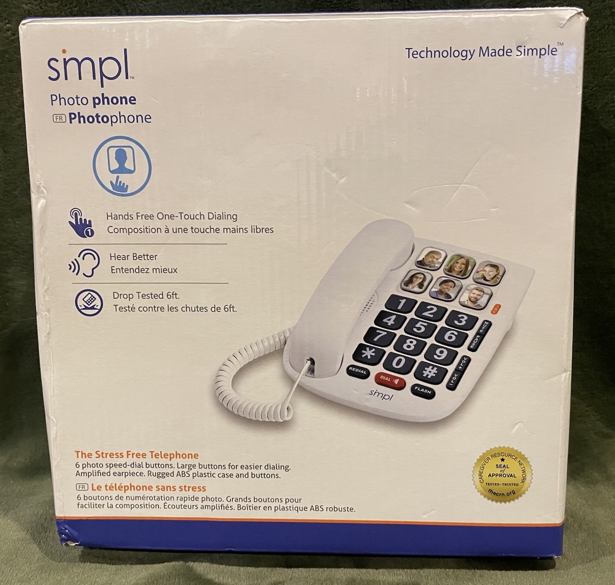 SMPL Photo Phone – Big Button Corded Phone with One-Touch Dialing & Photo Memory