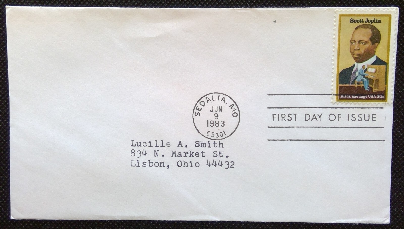 Scott 2044 FDC Scott Joplin Black Heritage Series No Cachet ADDRESSED