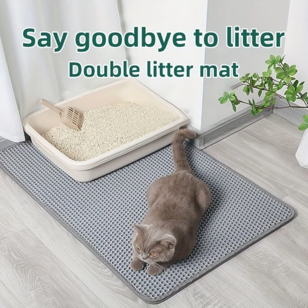 21.6*29.5'' Cat Litter Mat Trapping Honeycomb Double Layer Design Waterproof