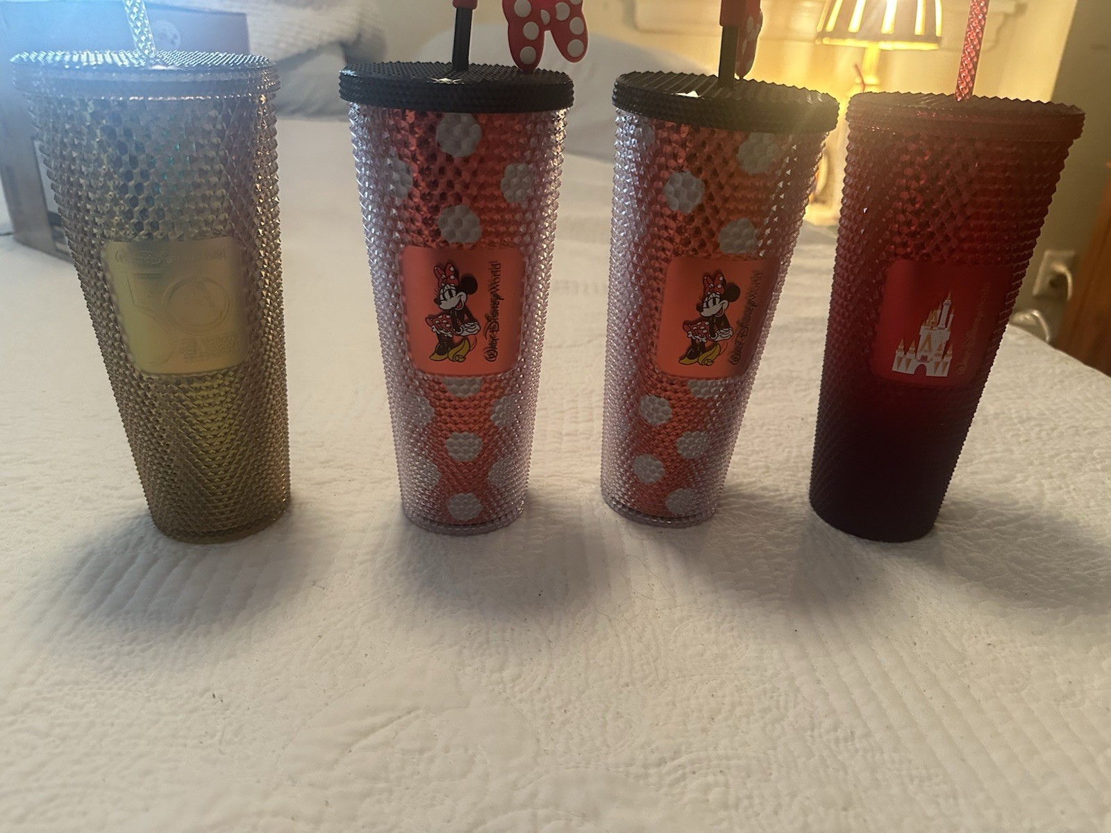 Disneyland Starbucks Minnie Mouse Red Polka Dots Cold Cup Tumbler  NEW