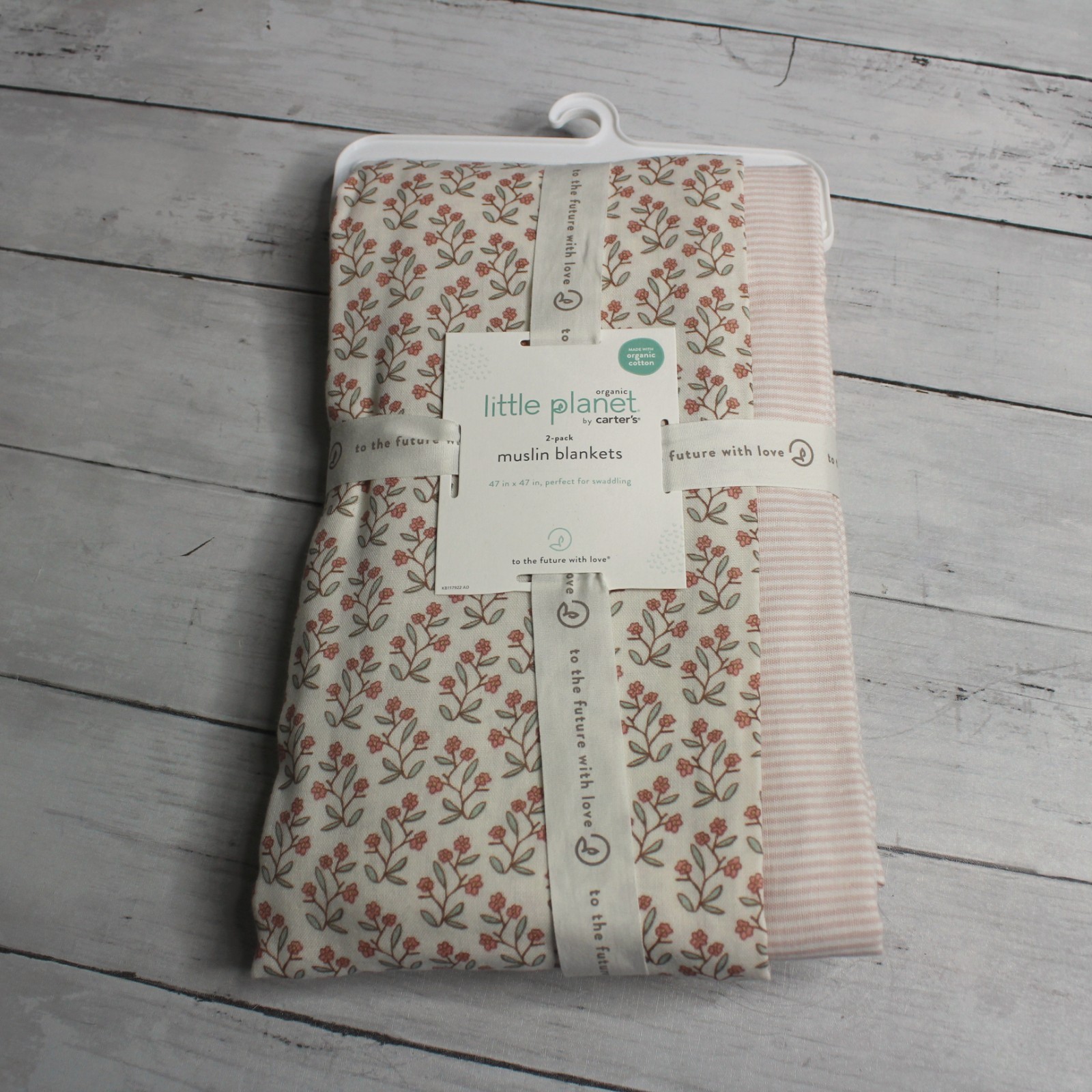Little Planet Muslin Receiving Swaddling Blankets 100% Organic Cotton Baby Girl