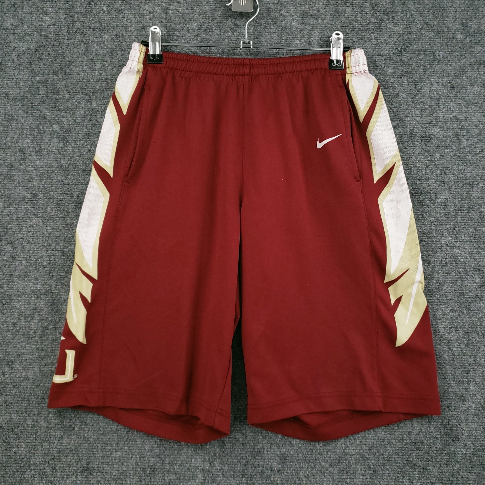 Nike FSU Florida State Seminoles Shorts Boys Large Youth Red Basketball Athletic