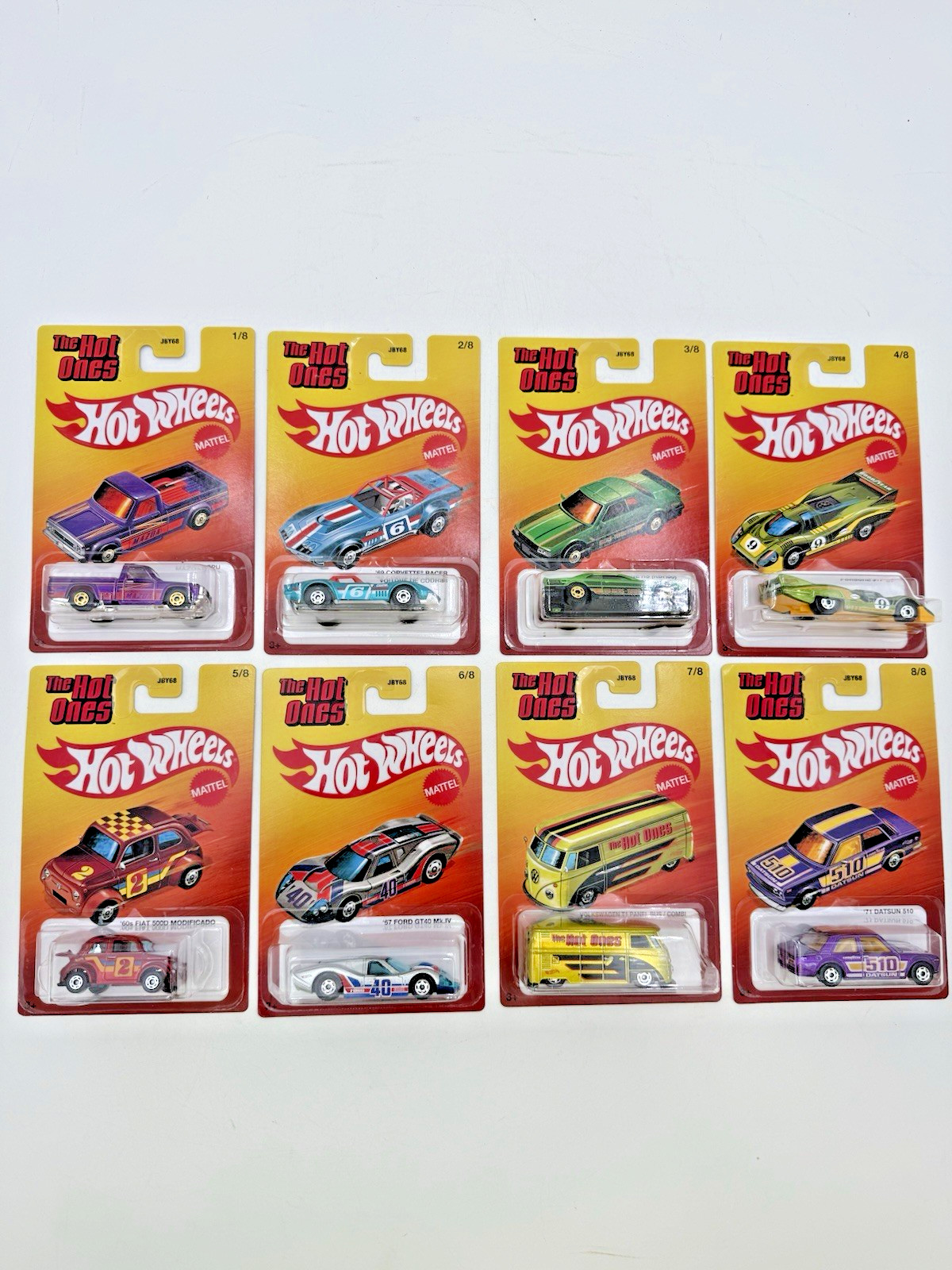 Hot Wheels 2026 The Hot Ones Complete Set Of 8 - 1:64 Diecast (Cracked Blister)