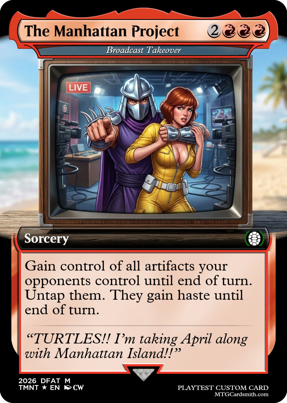 Broadcast Takeover Manhattan April O'Neil TMNT MTG Proxy / Playtest CUSTOM