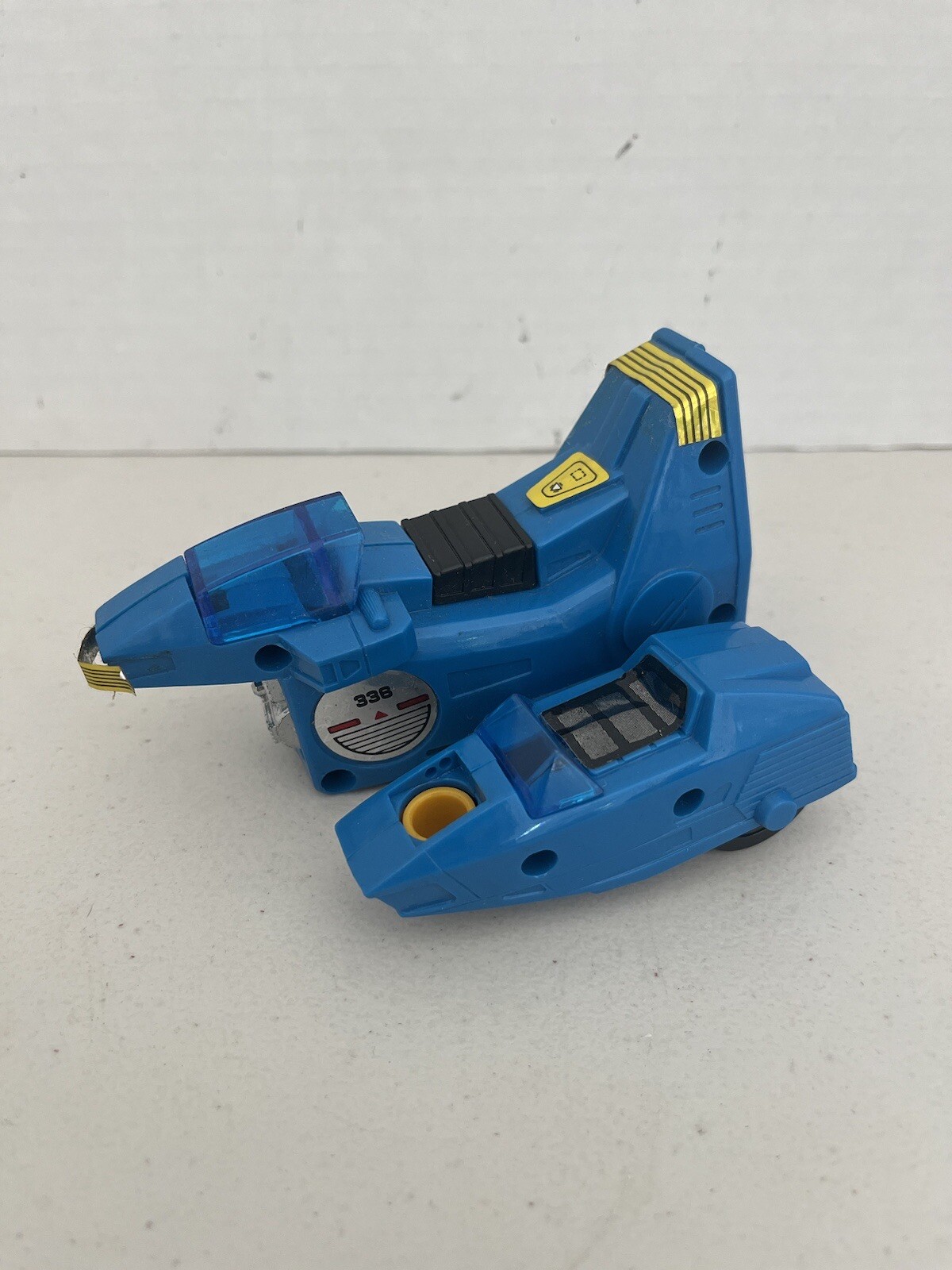 Vintage 1980s Mustanger King Dam Motorcycle Combiner Robot Blue Baxinger