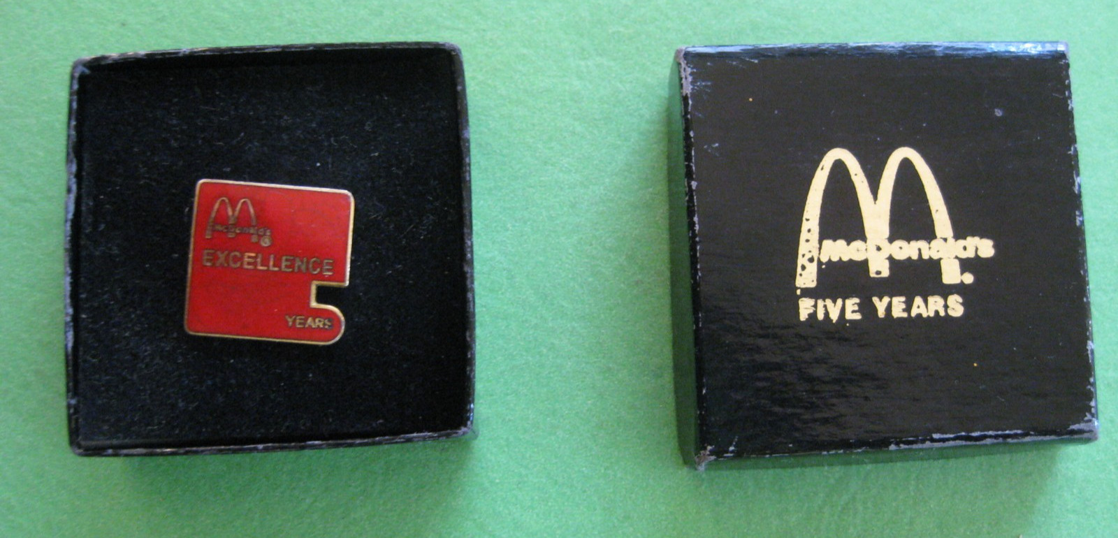 McDonald's 5 Years Service Lapel Pin with box.