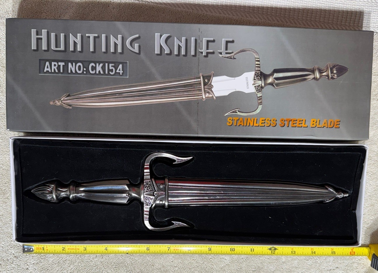 MEDIEVAL HUNTING KNIFE W/SHEATH ART NO: CK154 STAINLESSS STEEL NEW