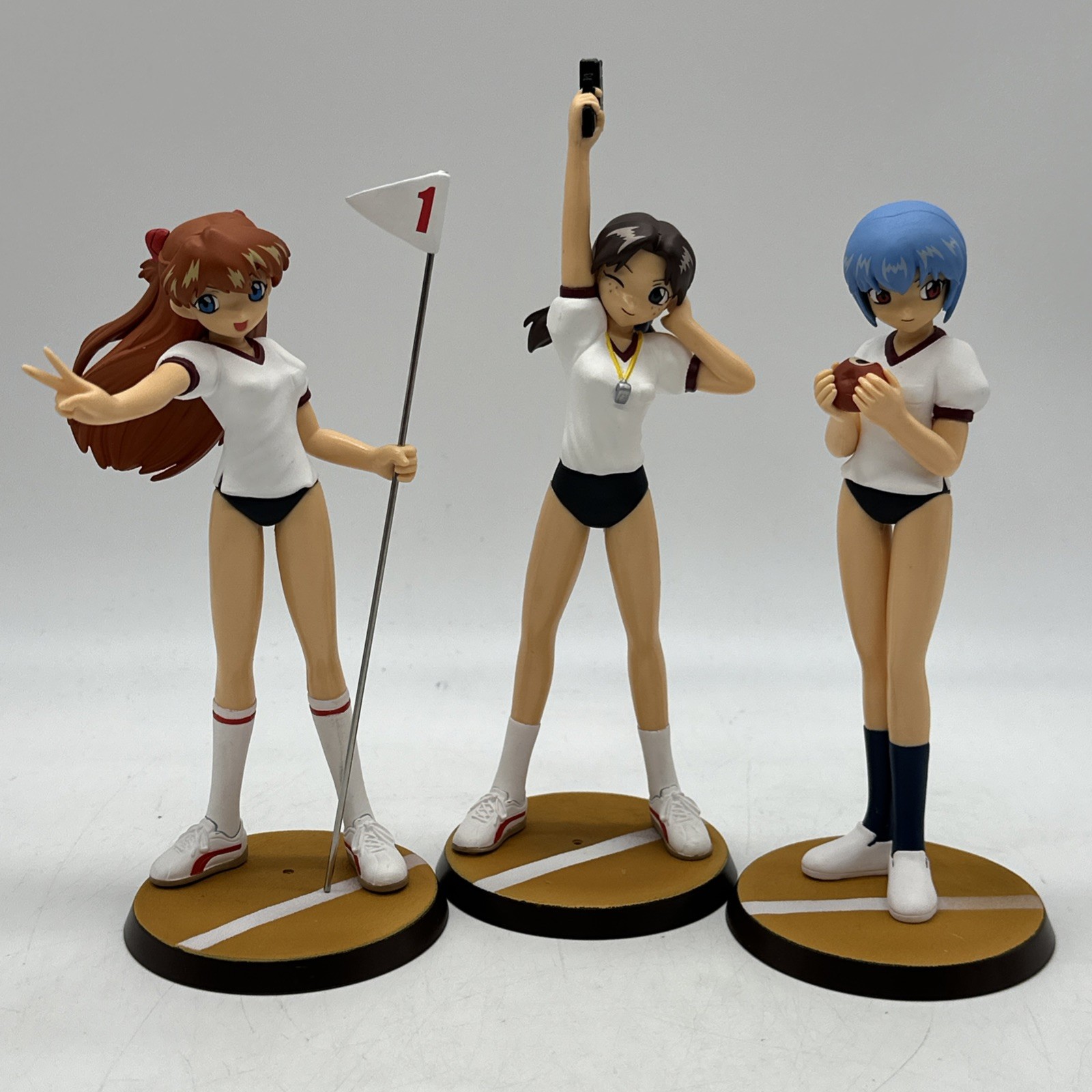 Evangelion Rei Asuka Hiraki 3rd Hour Complete Set Figures PE Class School +Track