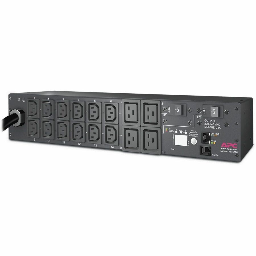APC AP7811B 2U Metered 30A 208V Rack PDU w/ (12) C13s & (4) C19 Outlets
