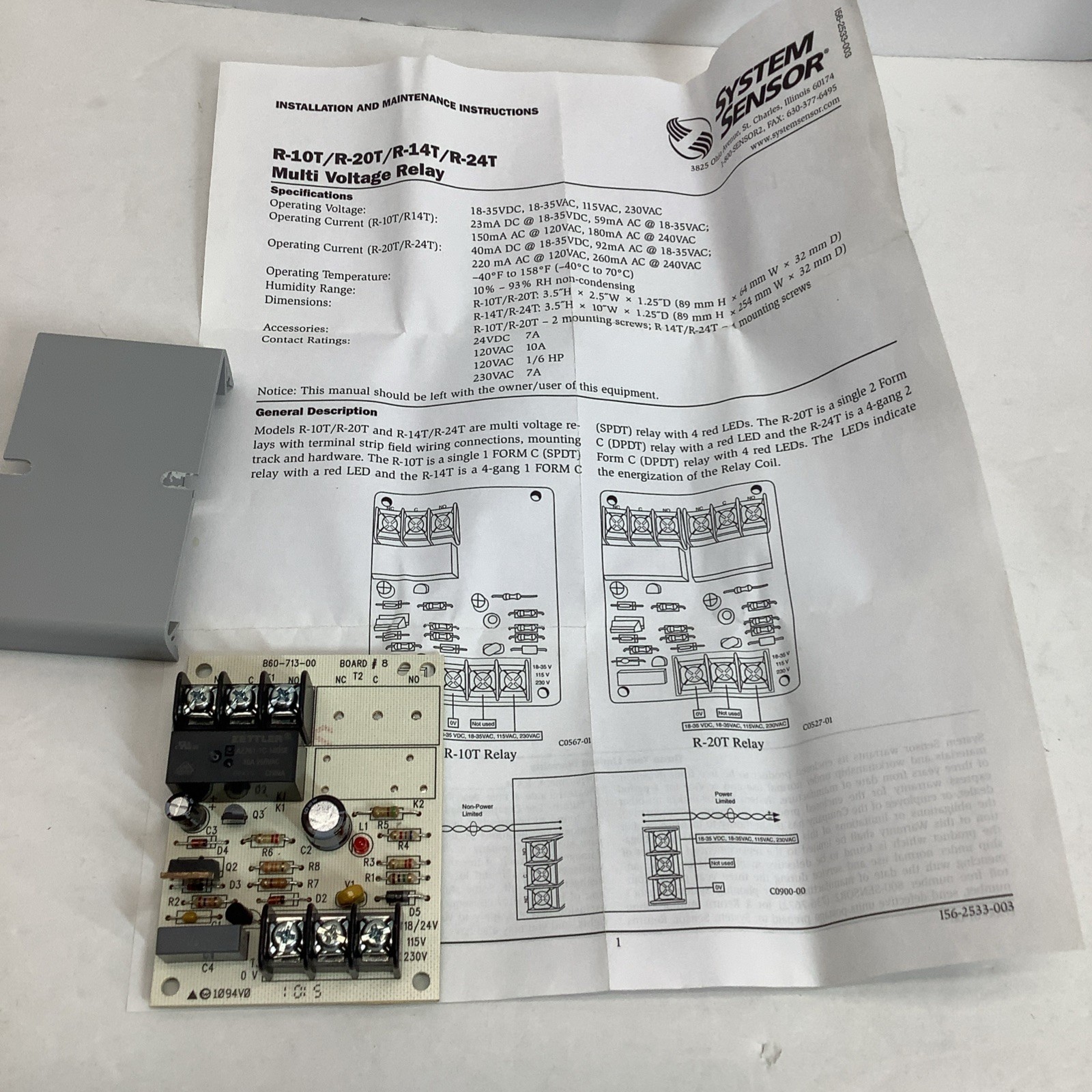 System SENSOR R-10T Multi Voltage Relay
