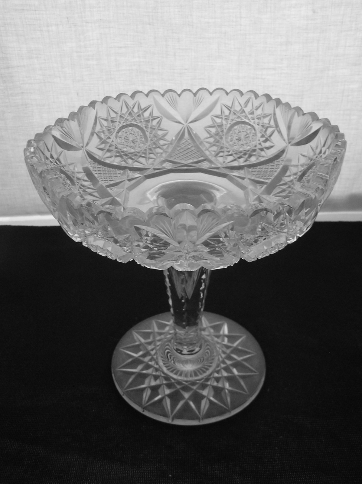 American Brilliant Cut Glass 1876-1916 Starling by Blackmer footed compote
