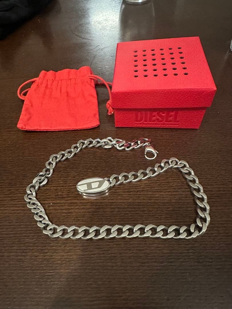 Diesel Men Necklace Dx1509 With Red Box Almost unused Luxury Classic Stylish ITA