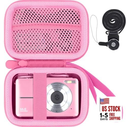Camera Case Compatible with CAMKORY/Fleafer/Lecran/IGXHAVIZ Digital Pink Case