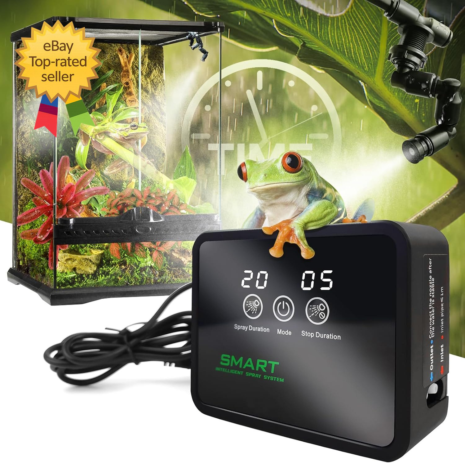Reptile Fogger Automatic Reptile Mister Fogger for Terrarium Timed Terrariums Hu
