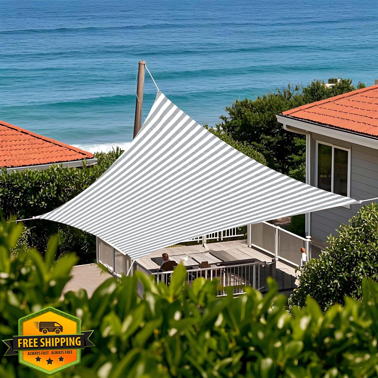 Tronssien 12'x16' Sun Shade Sail 95% UV Block Awning Patio Garden