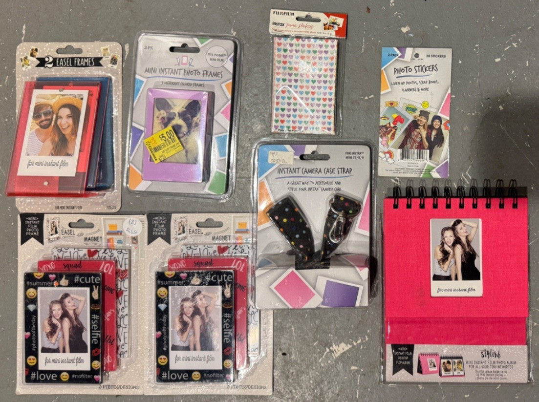 Mixed Lot  Lens of Fuji Instax Frames, Album, strap, stickers - ALL NEW