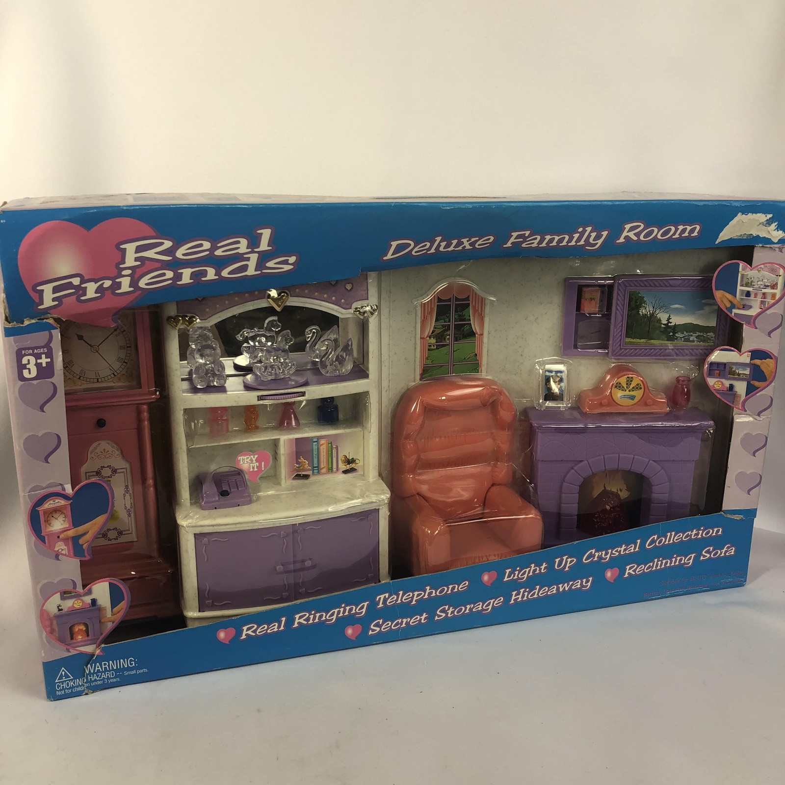 Vintage 1999 Real Friends Deluxe Family Room Living Room Set Purple Toys R Us