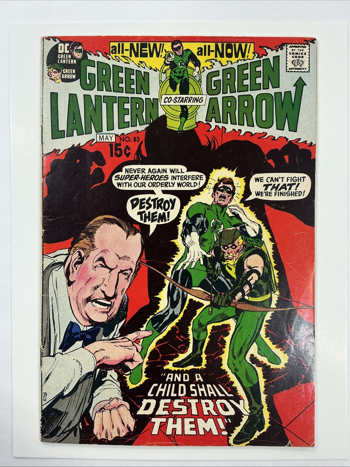 Green Lantern Green Arrow  #83 VG+ 1971 DC Comics Black Canary - We Combine Ship