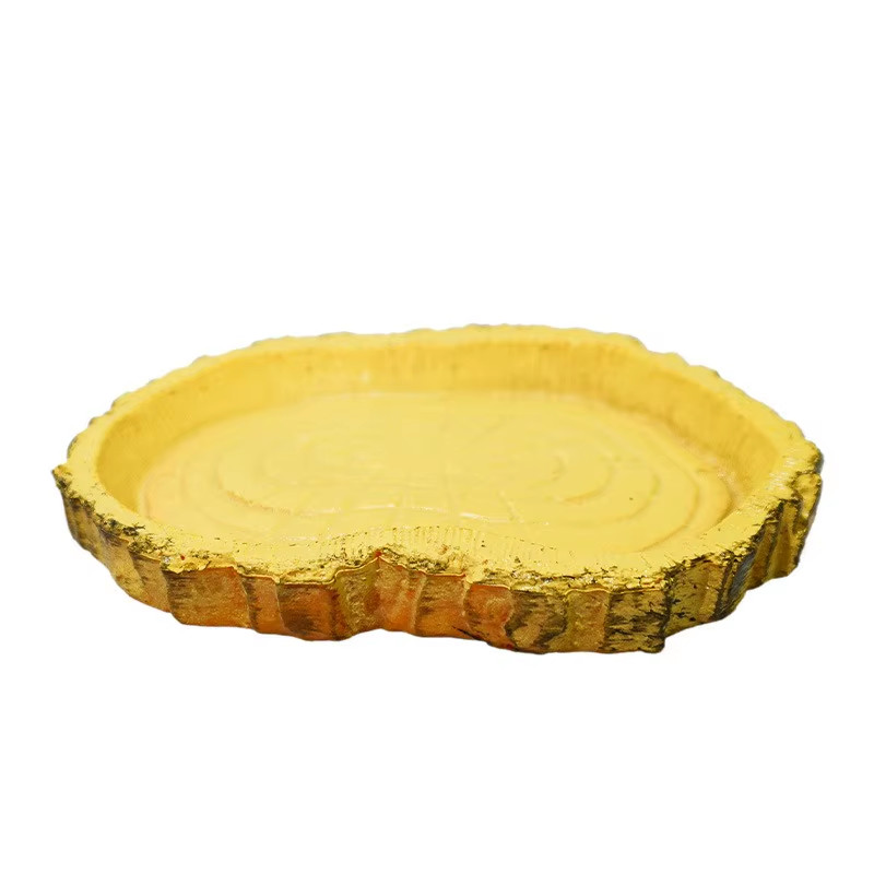 Reptile Bowl Resin Aquarium Pet Reptile Feeder Bowl Basin Food Water Pot Reptile
