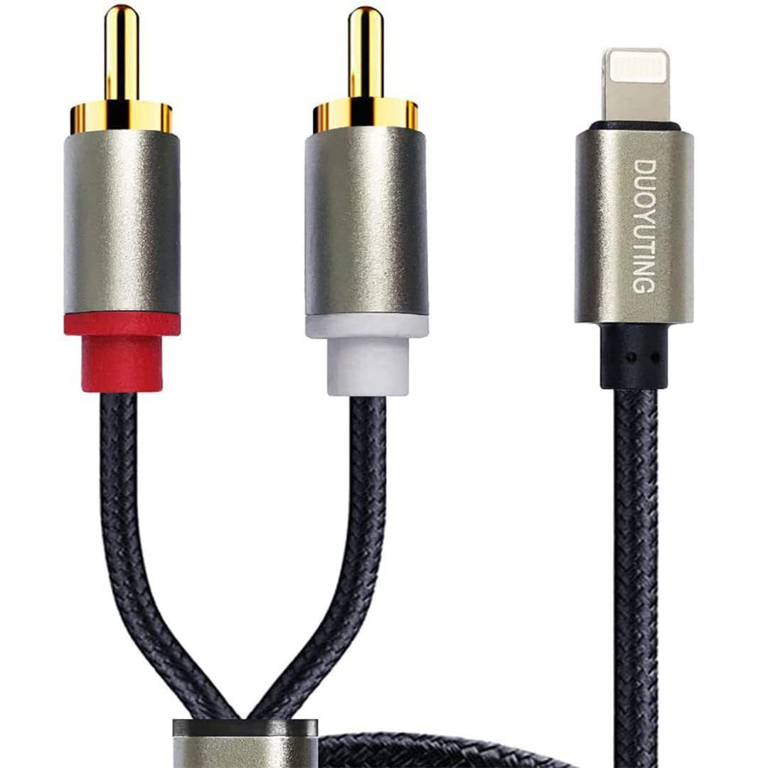 RCA Audio Cable, Ios Phone to 2 Male RCA Stereo Audio Y-Adapter for Iphone/So...