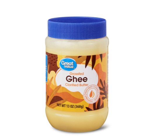 Great Value Grassfed Ghee Clarified Butter Jar, 13oz Full