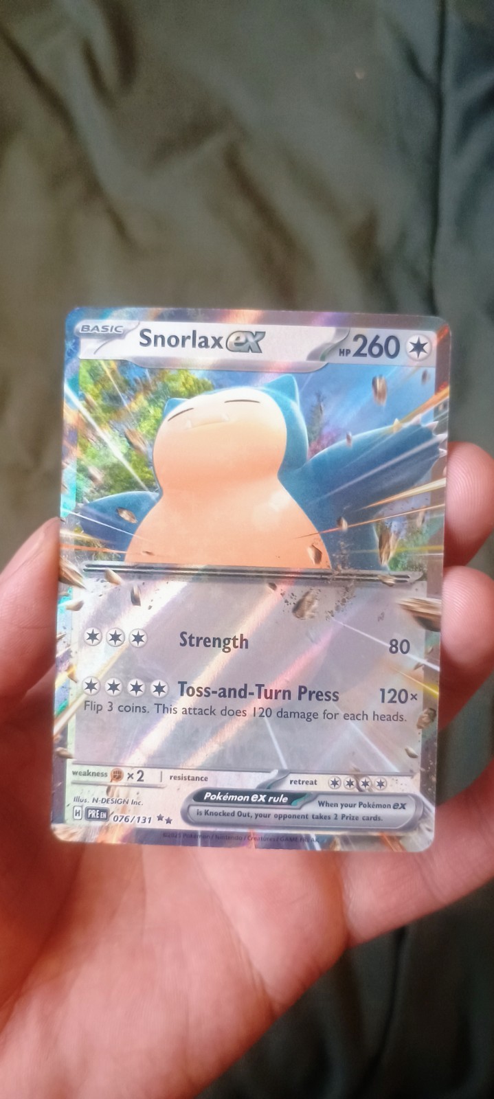 Snorlax ex 076/131 Sv: Prismatic Evolutions Holo
