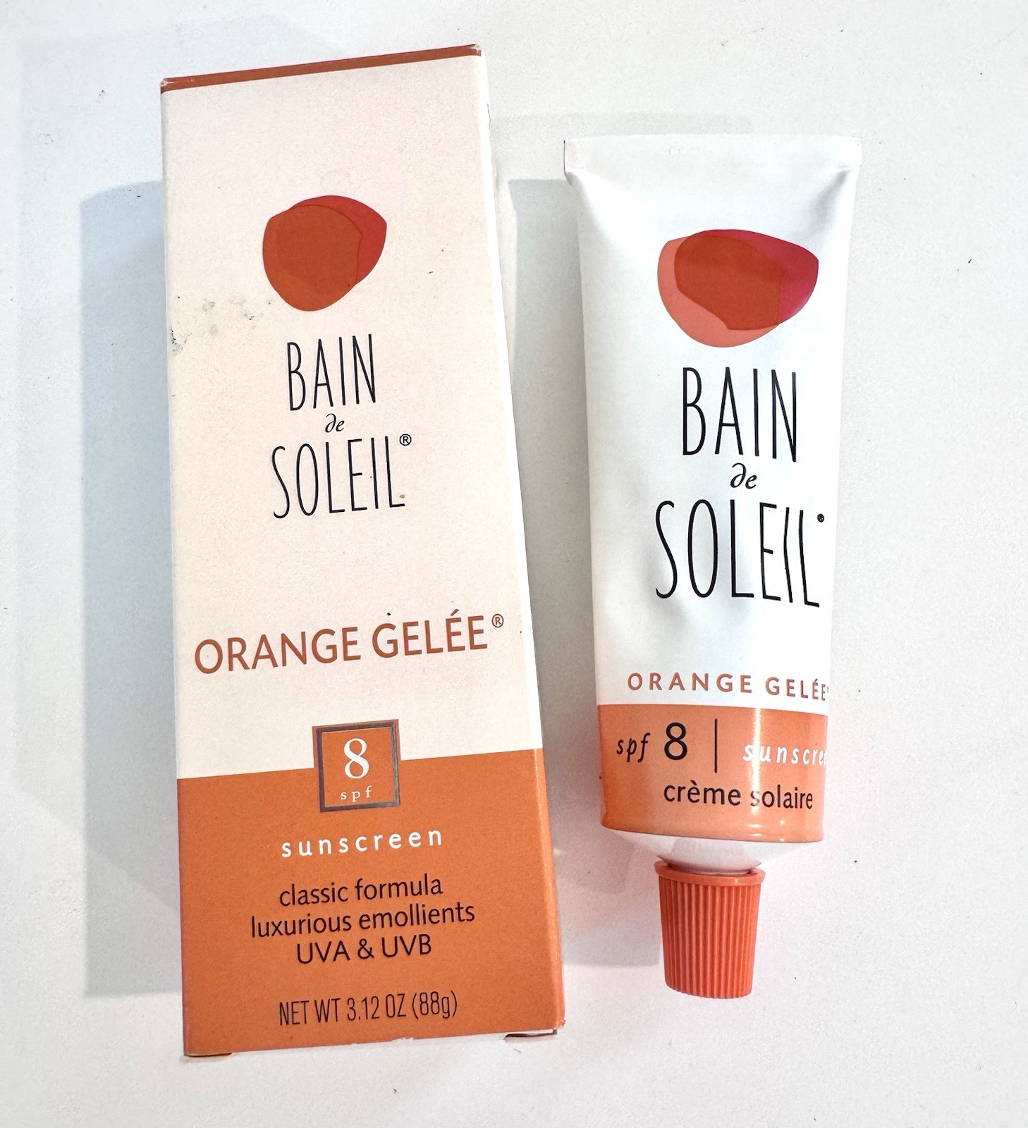 Bain De Soliel Orange Gelee Tanning Creme SPF 8 Sunscreen Sunblock 3.12 Oz New