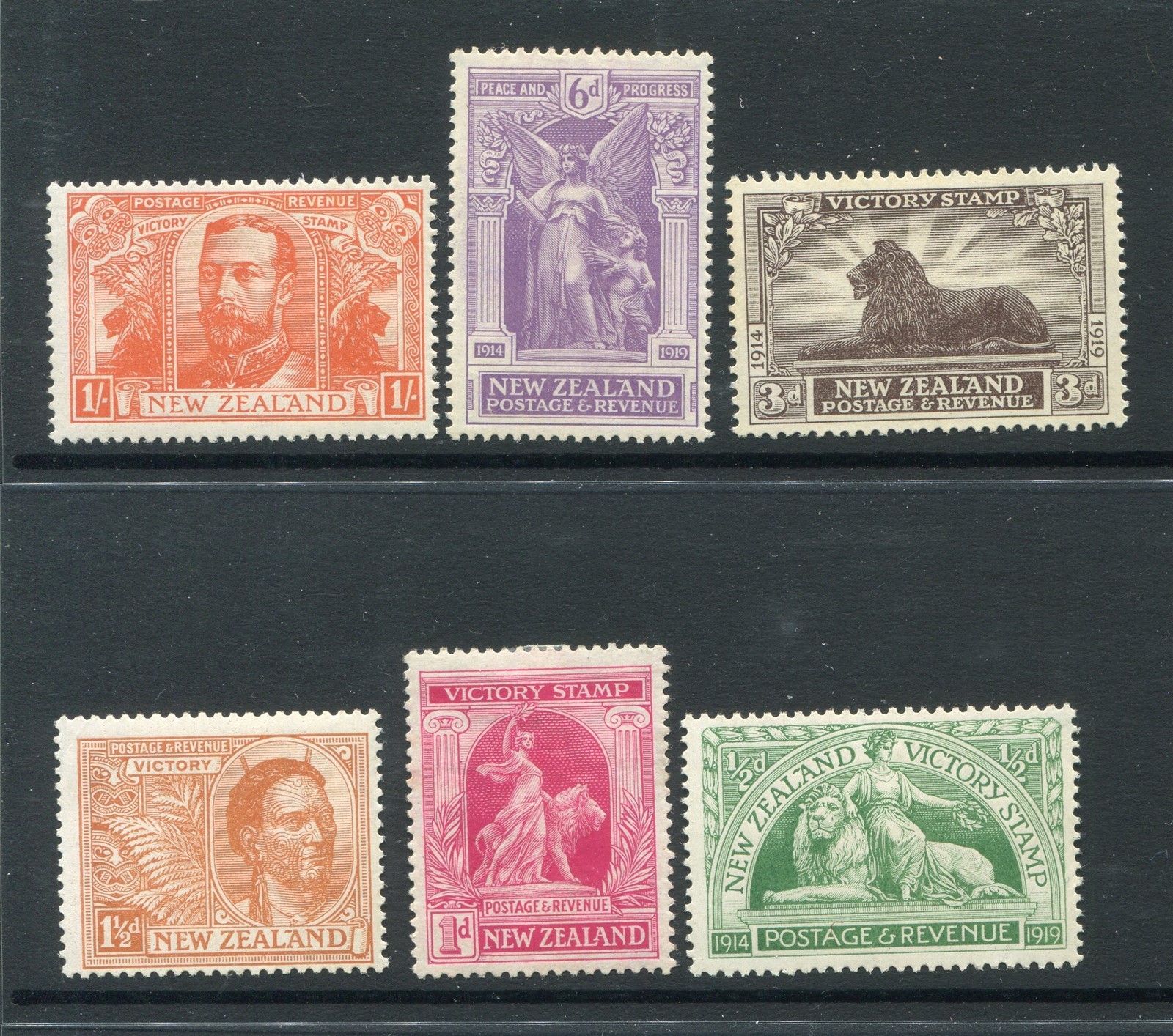 New Zealand #165-170 Victory Issue Complete Set [Mint Lightly Hinged]