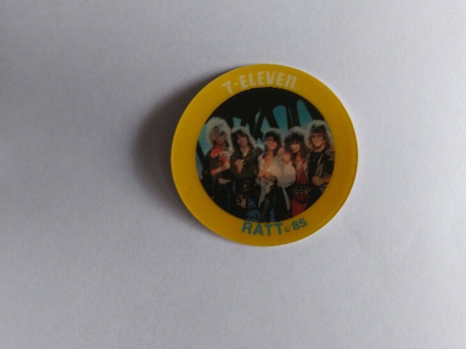 RATT Stephan Percy Vintage 1985 RaRe New Lenticular 7-11 Slurpee Sticker Disc