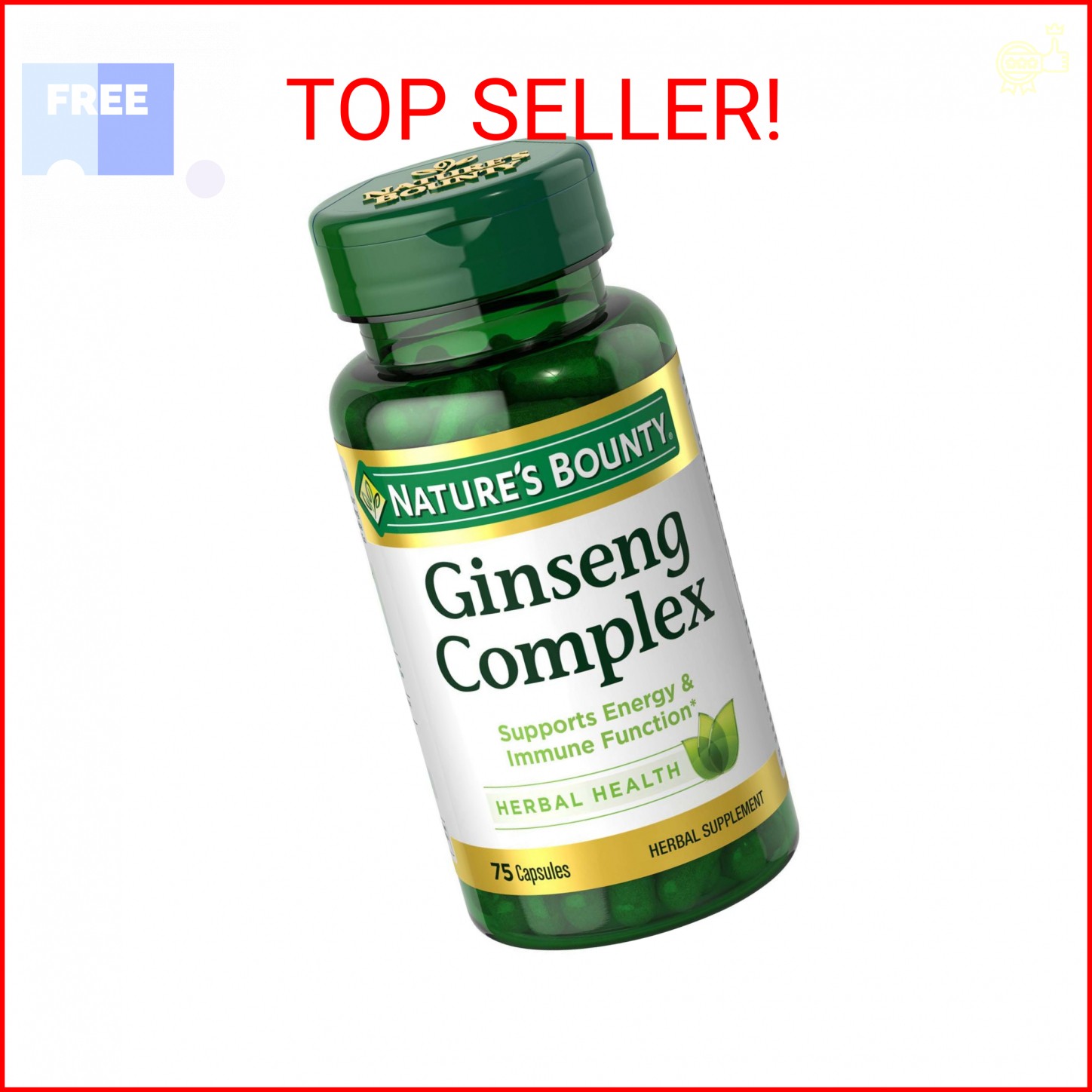 Ginseng by Nature's Bounty, Ginseng Complex Capsules Supports Vitality & Immune 