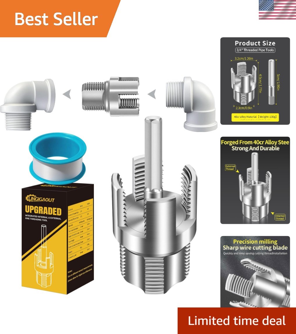 Portable Electric Drill-Compatible PVC Pipe Threader - Perfect for Tight Spaces