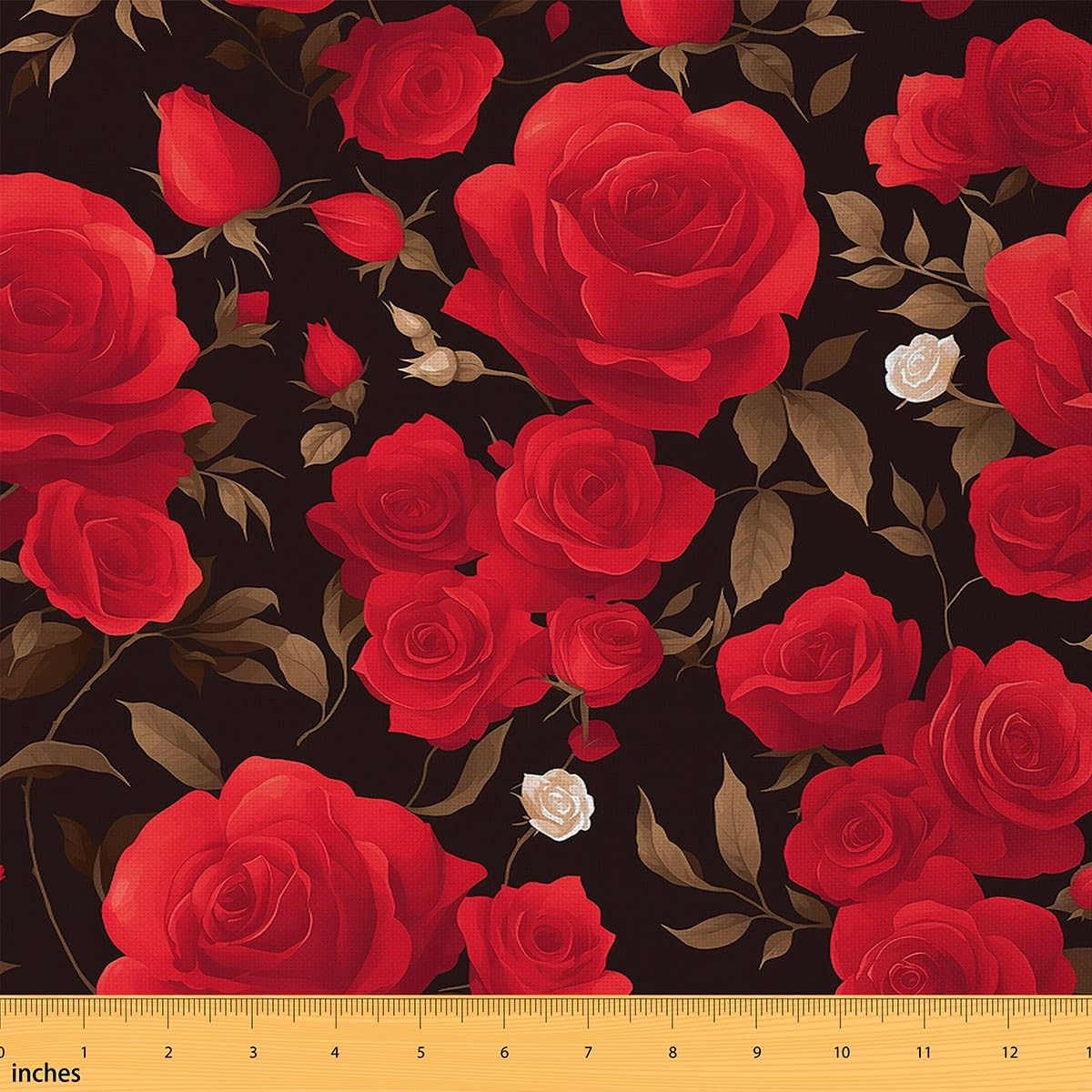 Feelyou Rose Waterproof Outdoor Fabric 10 Yards Romantic Flowers Pattern
