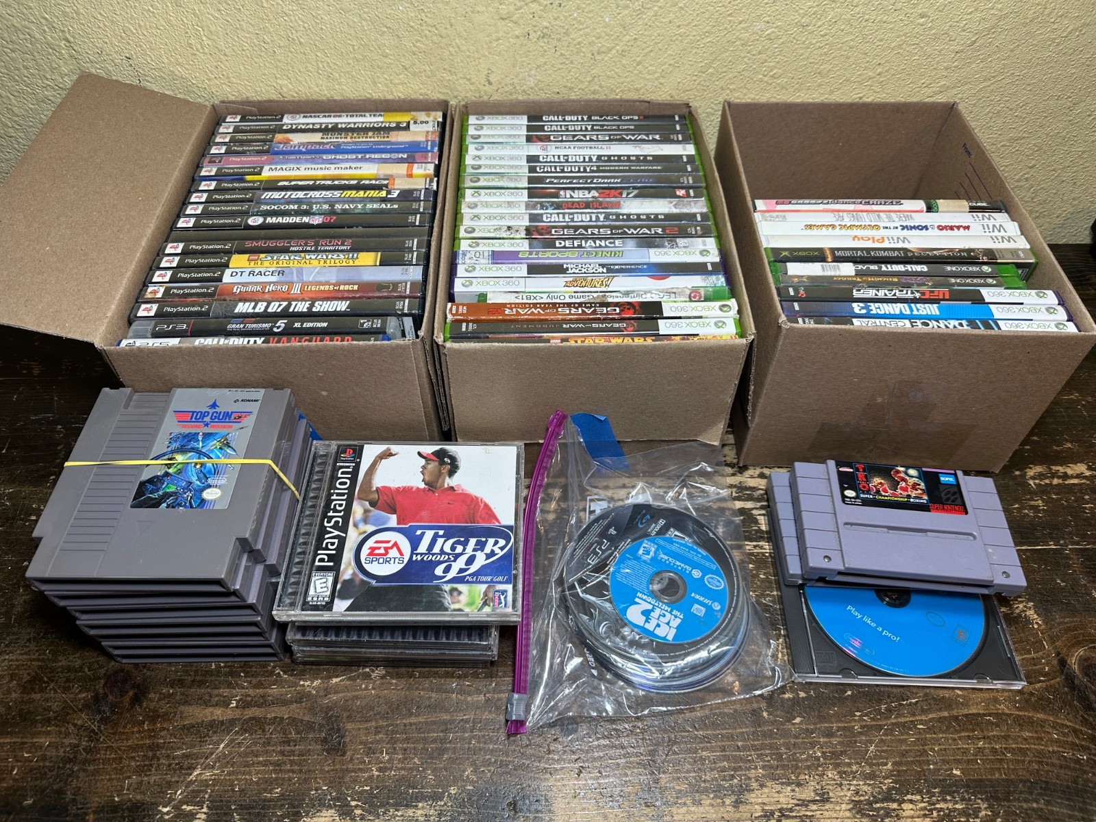 Huge Mixed Video Game Lot 77 Games NES SNES PS1 PS2 PS3 PS4 Xbox Wii
