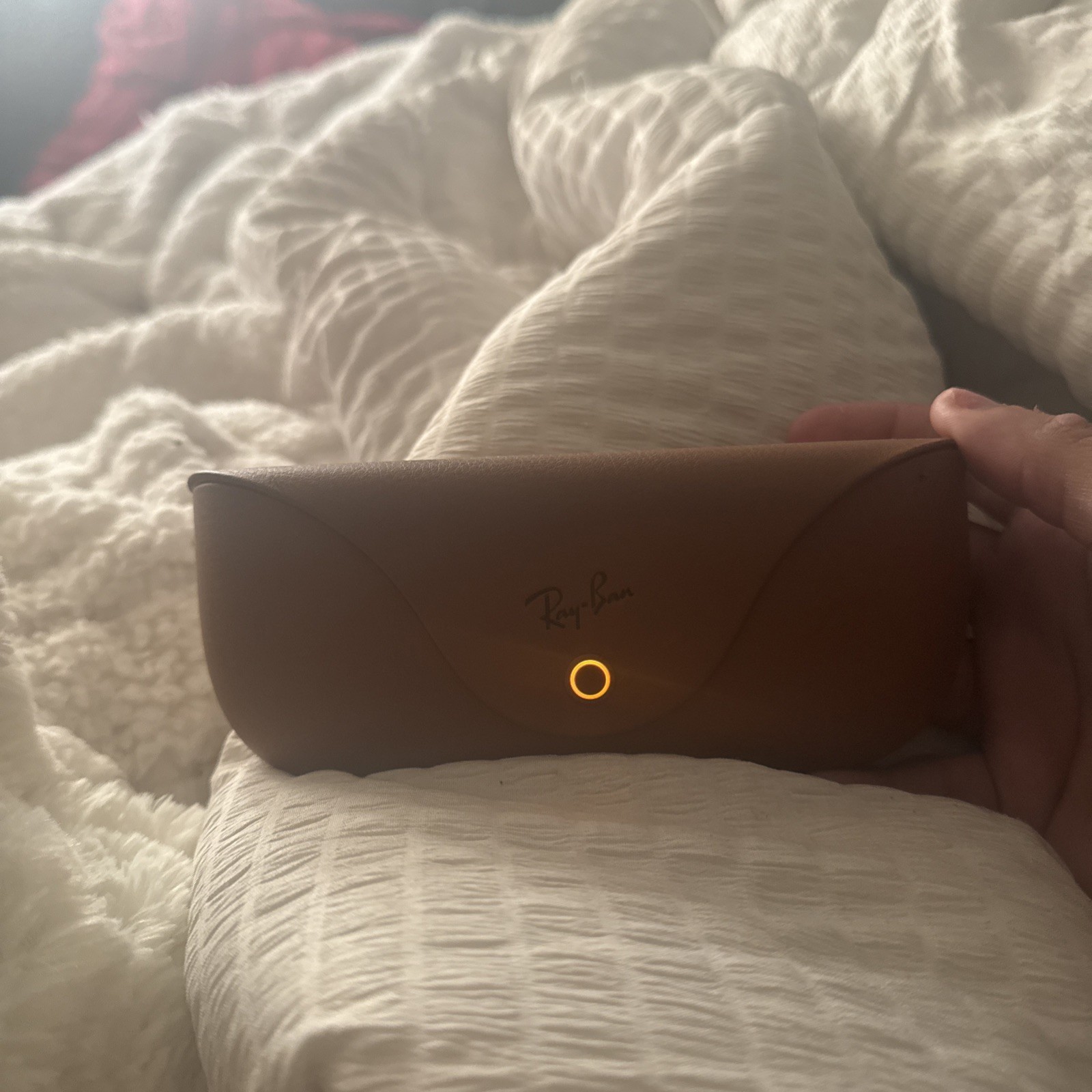 Brown Charging Case For The Ray-Ban Meta Wayfarer Smart Glasses 