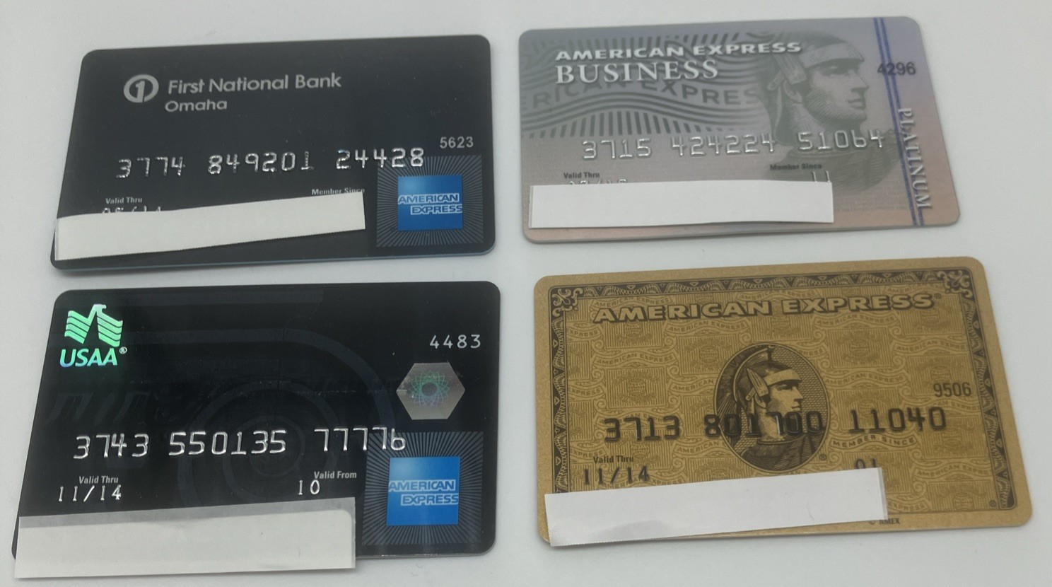 Lot Of 4 Expired Credit Cards For Collectors -  American Express (9214)