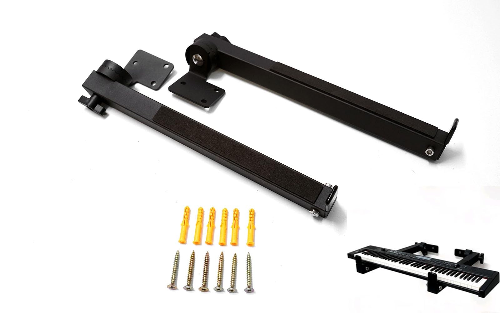 HzCHSyanna Heavy-Duty Steel Slatwall piano wall mount ,Can be rotated Black 