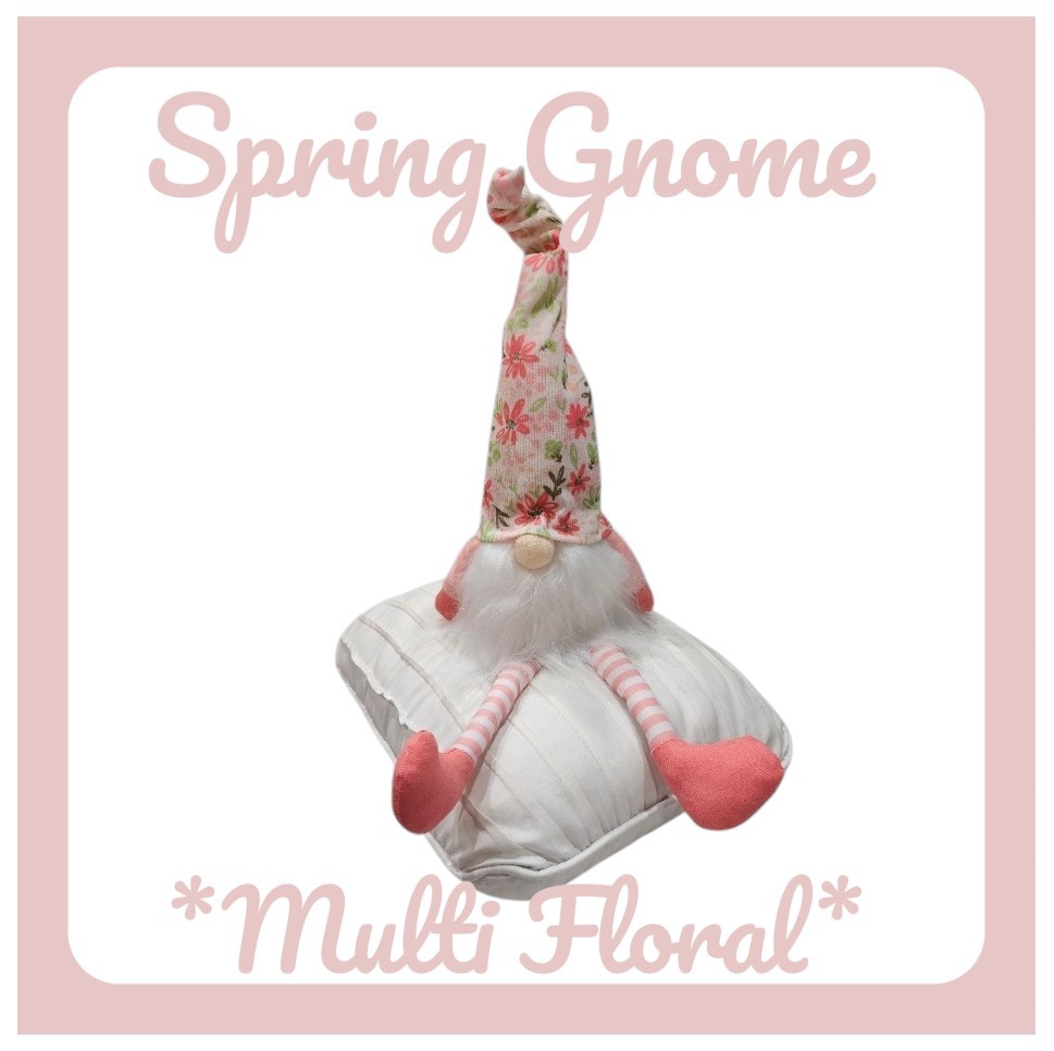 Kirkton House Gnome Weighted Bottom Spring Gnome 16" Multi Floral