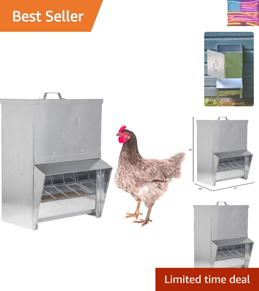 Durable 25LB Trough Feeder for Birds - Weather-Resistant Metal Construction