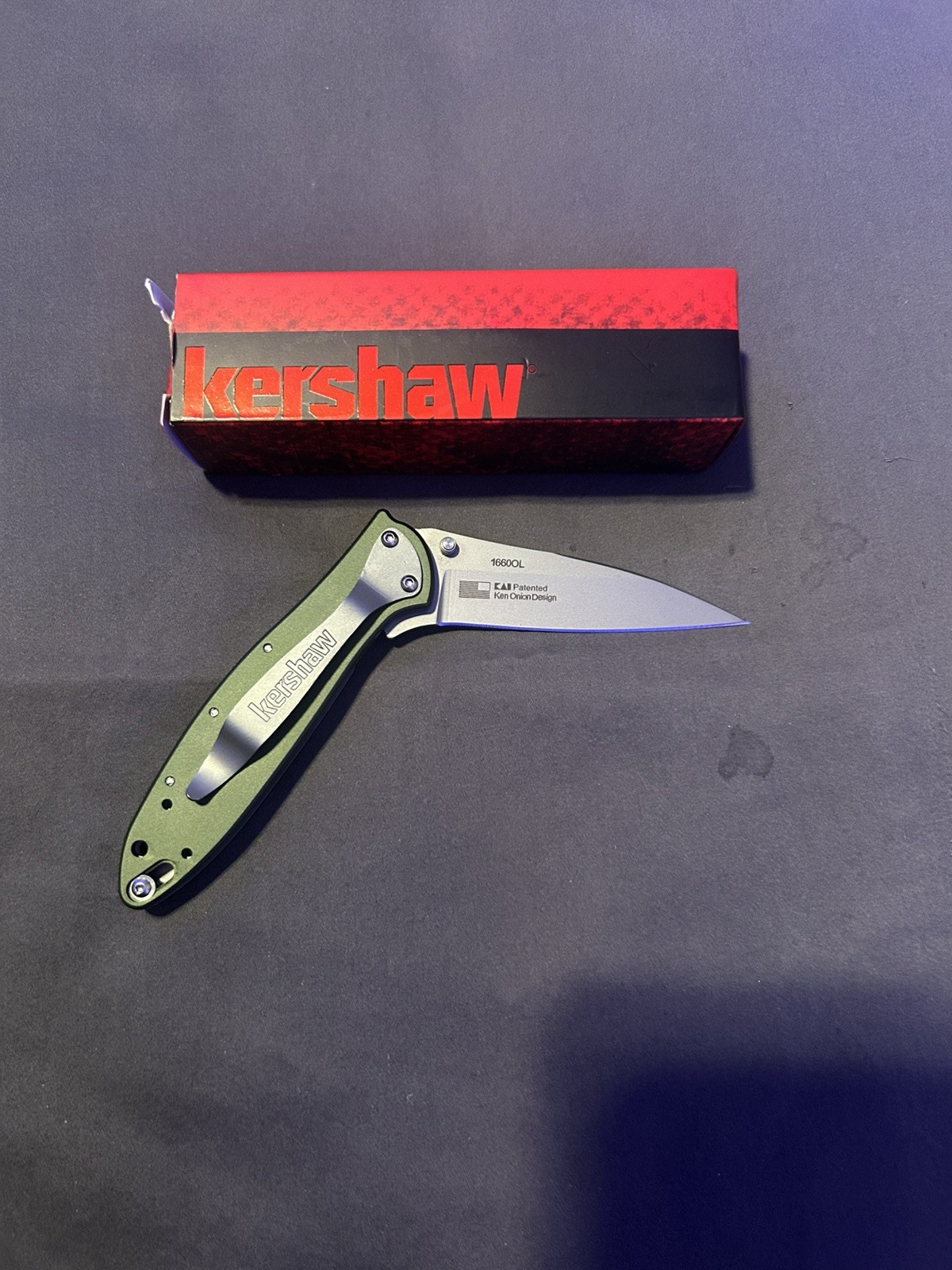 New KERSHAW USA KS1660 Olive Leek Spring Open Assisted Folding Pocket Knife